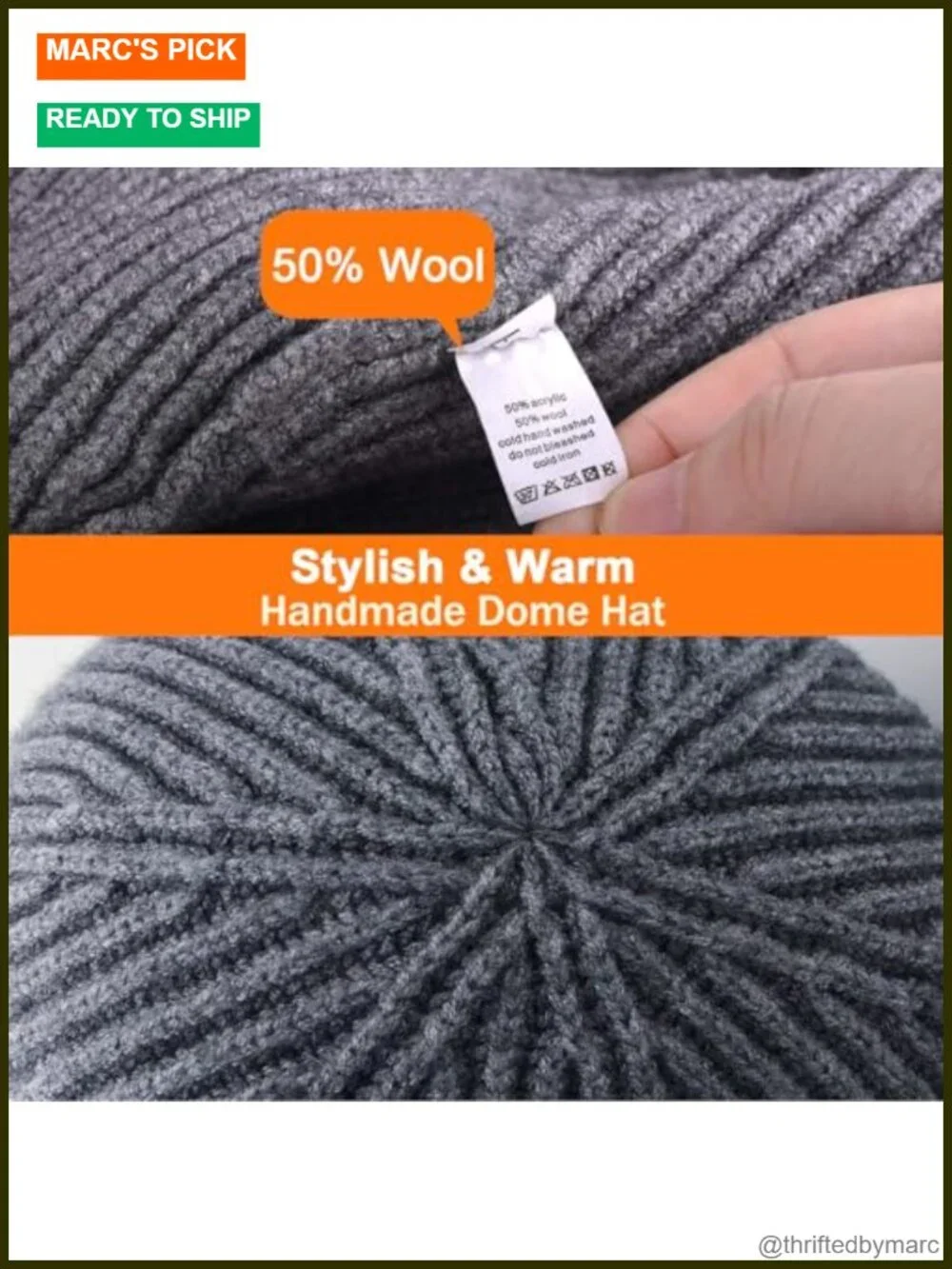 Unisex 50% Wool Cuffed Short Fisherman Beanie Winter Skull Cap